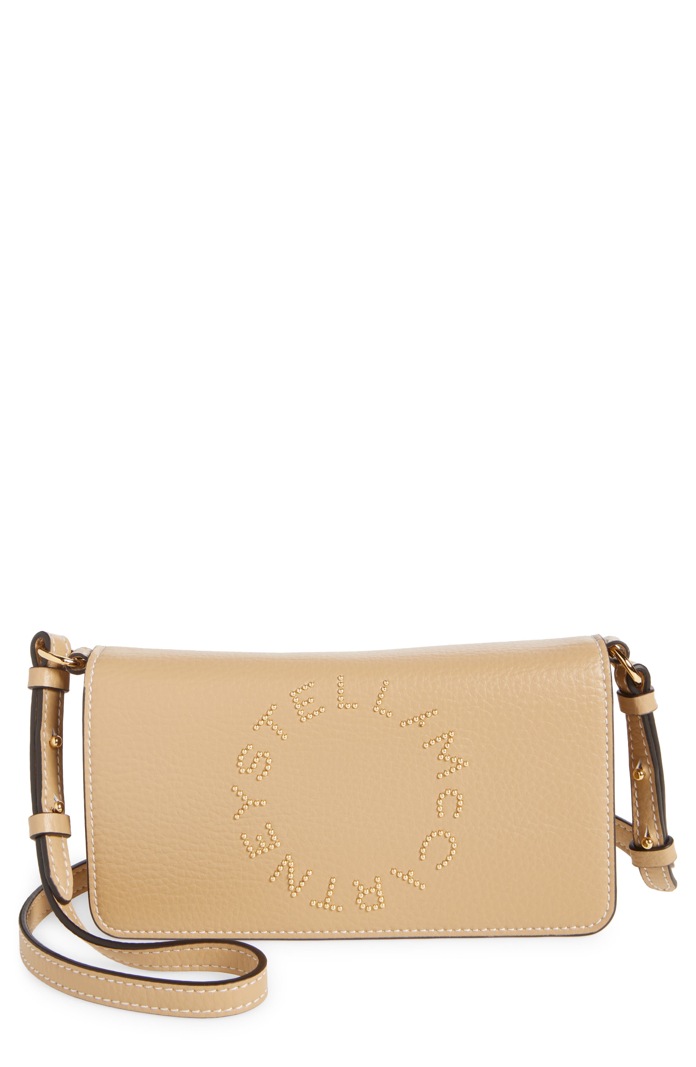 Stella McCartney Mini Logo Faux Leather Crossbody Bag, Main, color, 