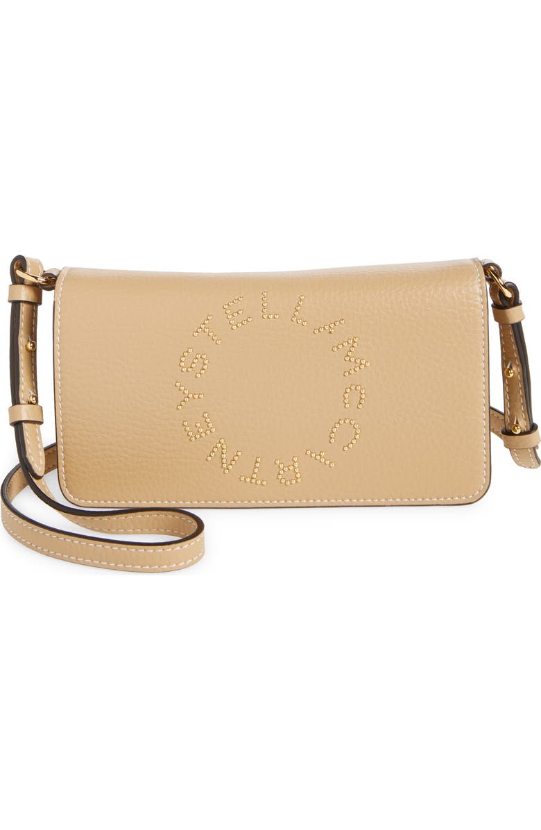 Stella McCartney Mini Logo Faux Leather Crossbody Bag, Main, color,