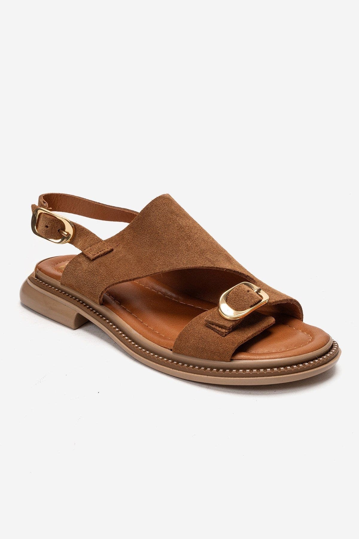 Forever & Always Shoes Cruel Leather Sandal, Alternate, color, Cognac Suede