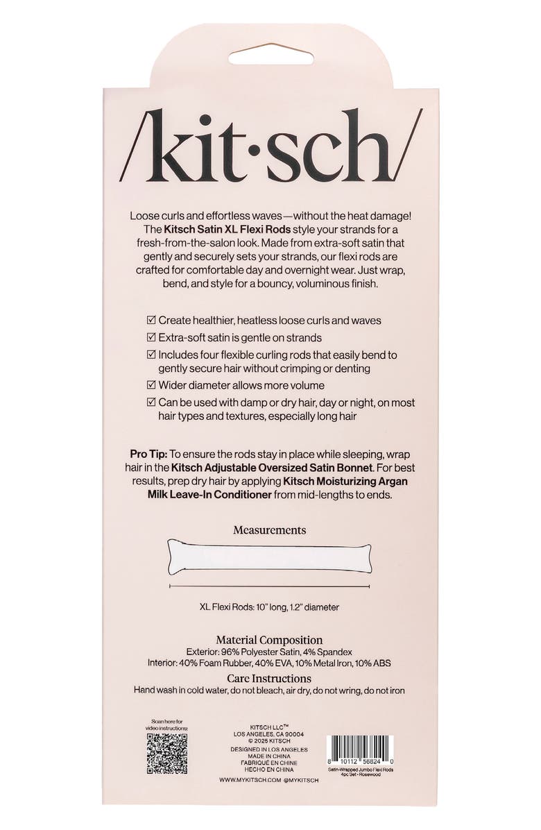 Kitsch 4-Piece Satin-Wrapped Jumbo Flexi Rods, Alternate, color, Rosewood
