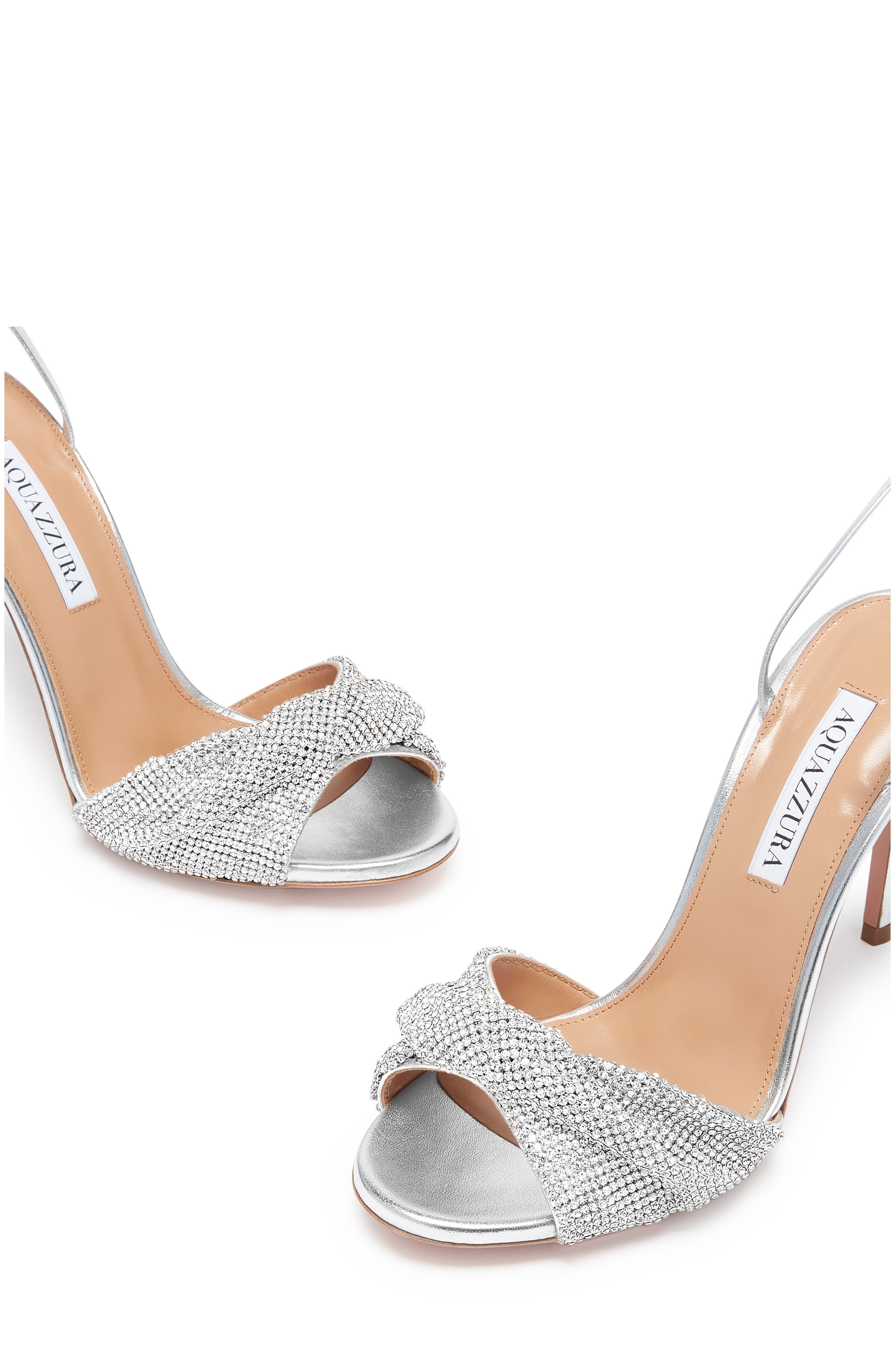 Aquazzura Crystal Twist Ankle Strap Sandal, Alternate, color, 