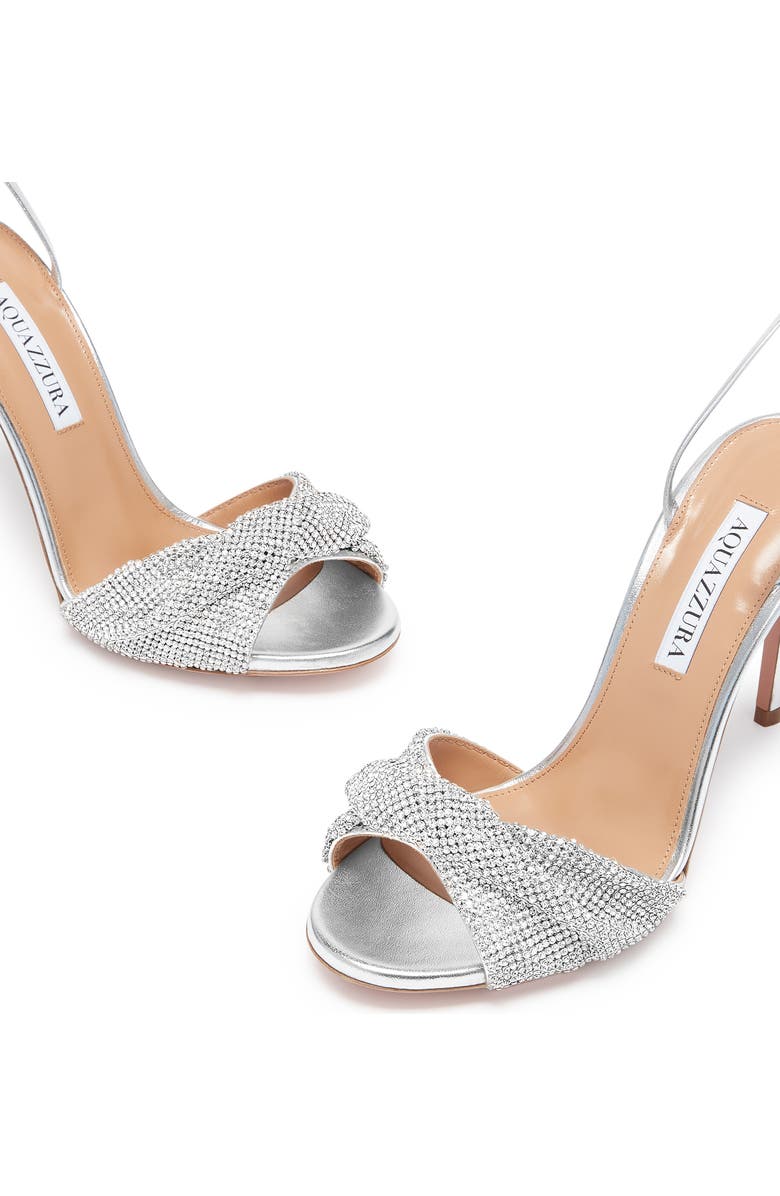 Aquazzura Crystal Twist Ankle Strap Sandal, Alternate, color,