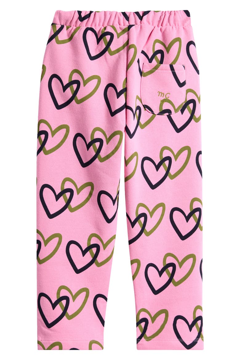 Kids' Heart Print Sweatpants, Alternate, color, BONBON/MULTI
