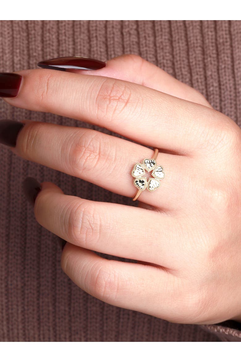 Clover Heart Ring in 14K Gold, Alternate, color, Yellow Gold