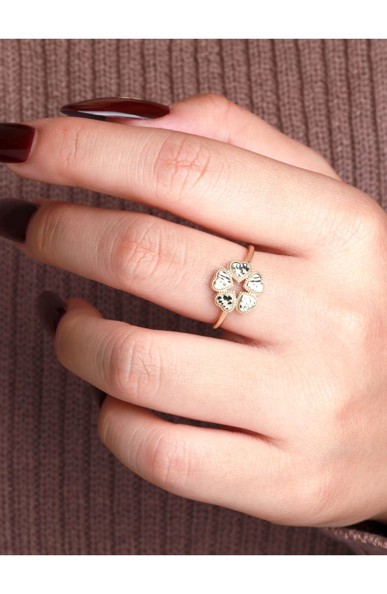 DEVATA Clover Heart Ring in 14K Gold, Alternate, color, Yellow Gold