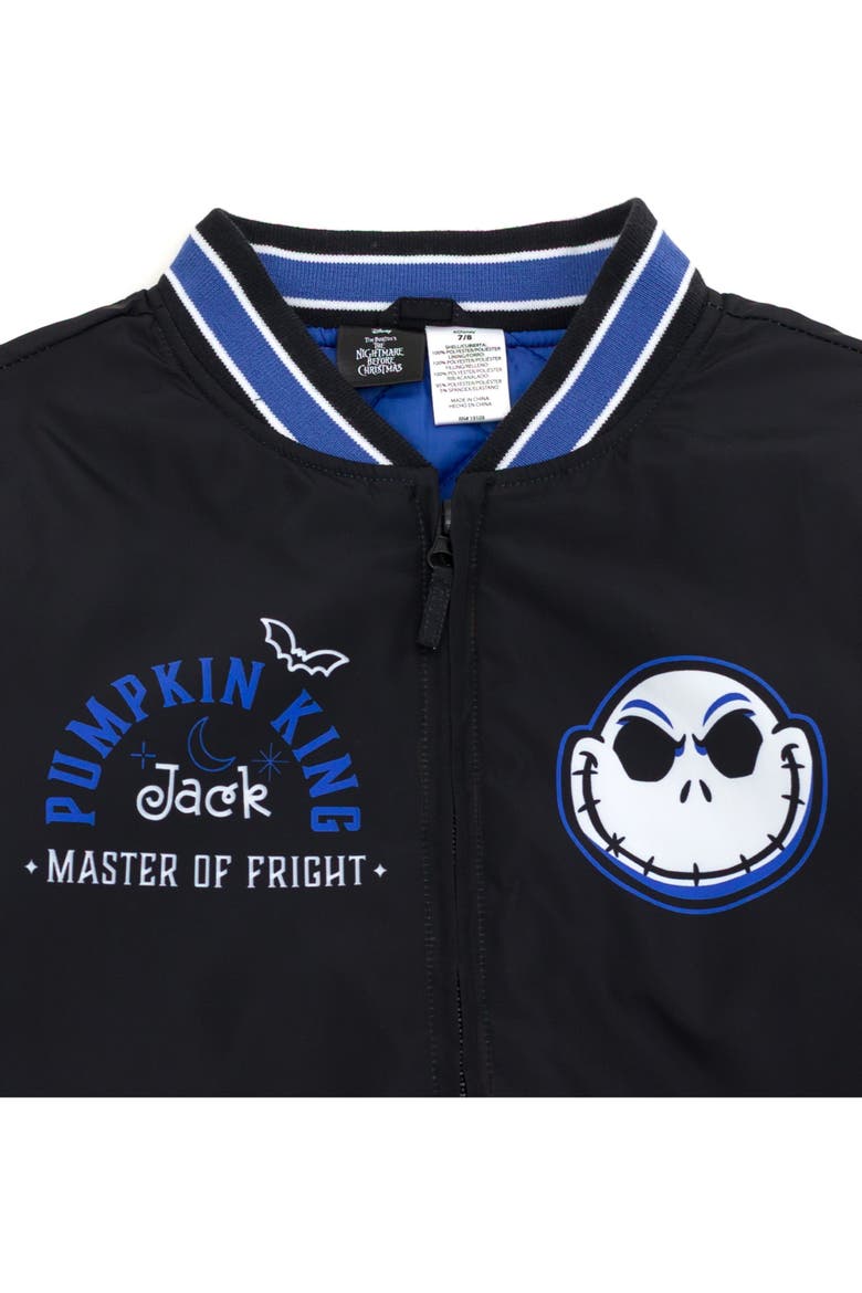 Nightmare Before Christmas Varsity Bomber Jacket, Alternate, color, Black Grey Jack