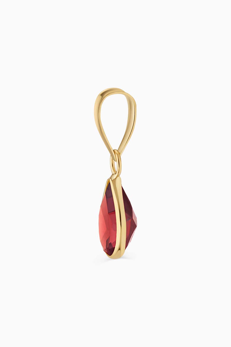 14K Yellow Gold Vivid Pear Pendant Charm, Alternate, color, White Gold, Garnet
