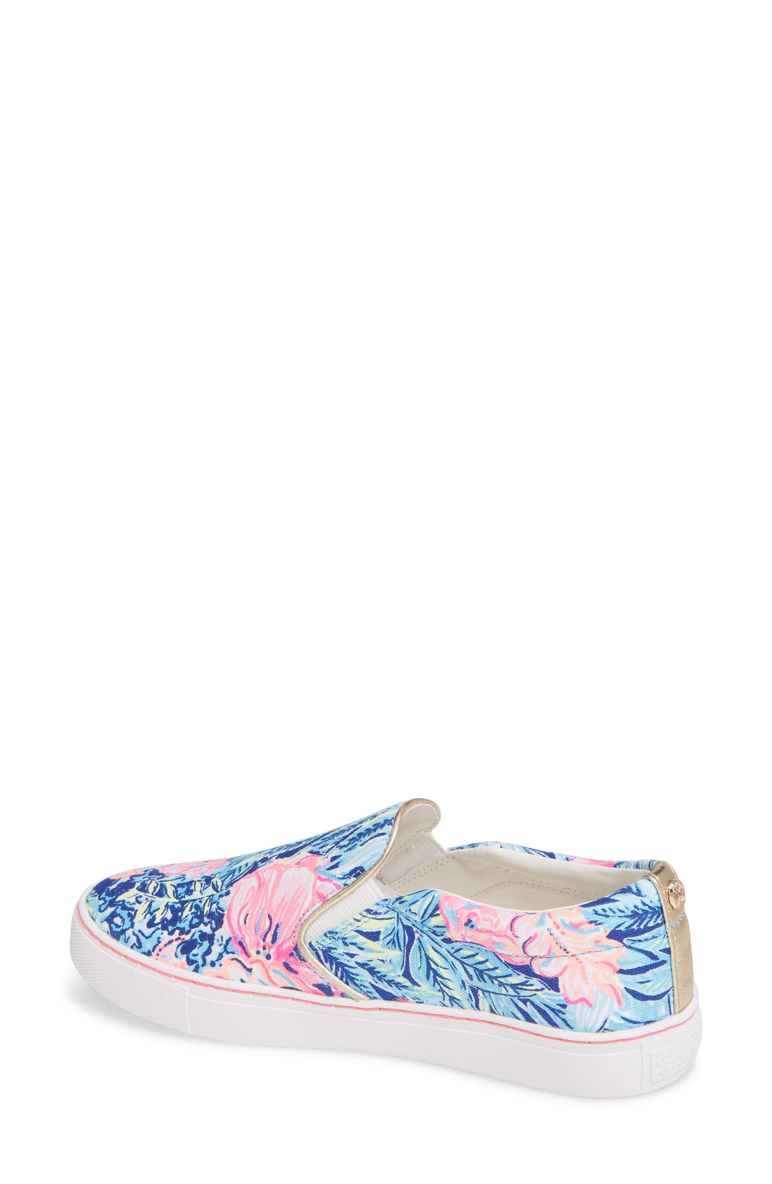 Julie Sneaker, Alternate, color, LAPIS BLOOMS PRINT