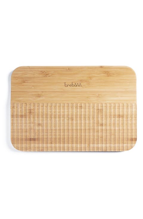 Wave Pattern Chop & Slide Small Bamboo Chopping Board