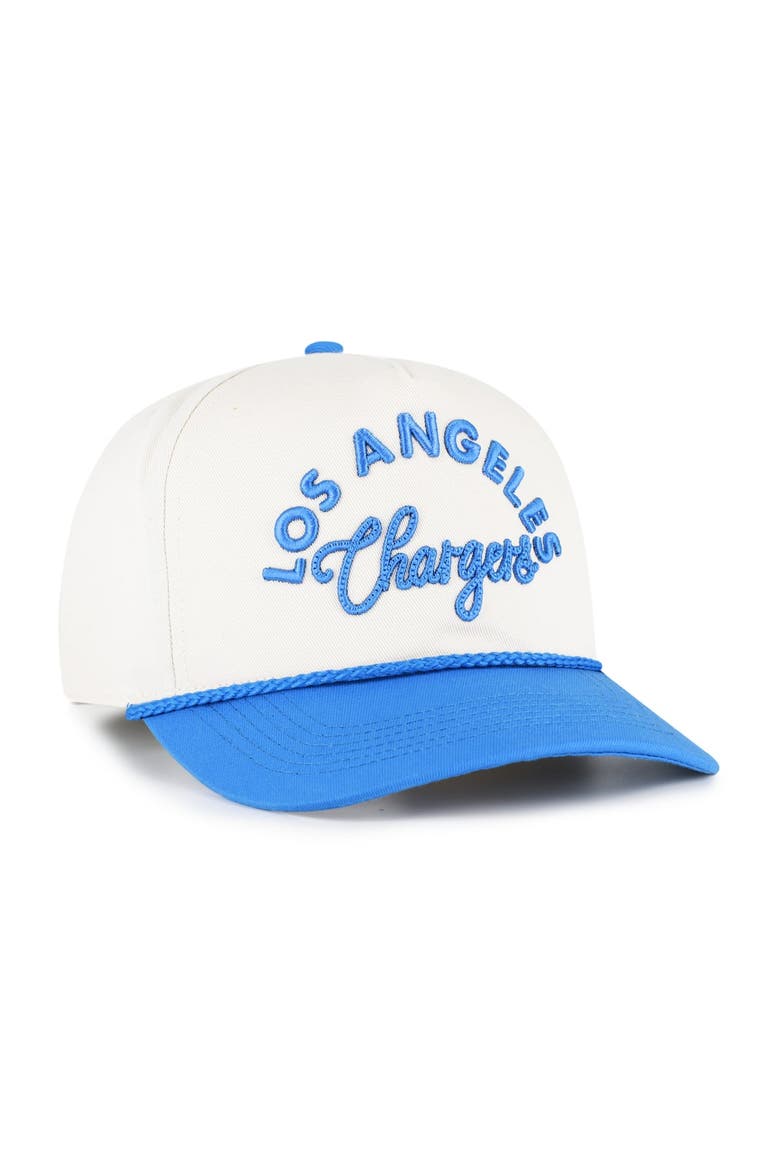 Women's '47 Natural Los Angeles Chargers Rope Script Hitch Adjustable Hat, Alternate, color, Natural
