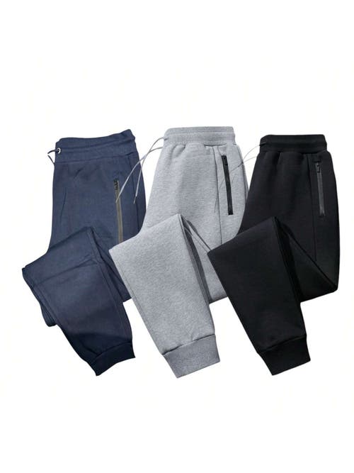 Benben 3 Pack Mens Ultra Soft Joggers In Navy/black/grey