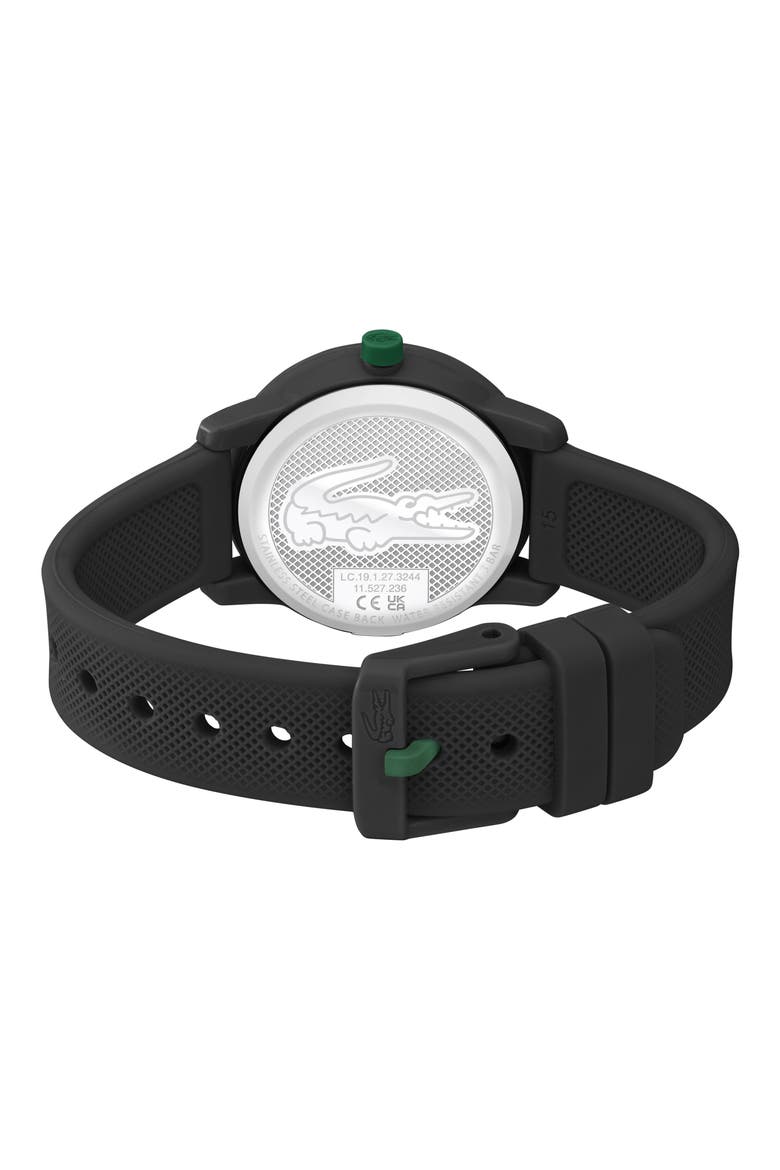 Kids' 12.12 Silicone Strap Watch, 33mm, Alternate, color, BLACK