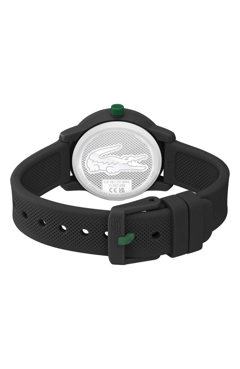 Lacoste Kids' 12.12 Silicone Strap Watch, 33mm, Alternate, color, Black