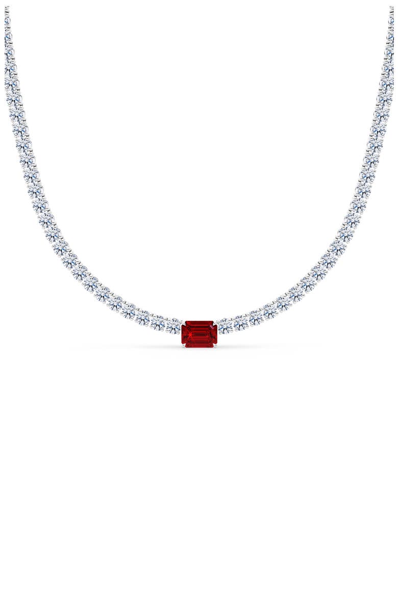 Birthstone Necklace, Main, color, 18K WHITE GOLD