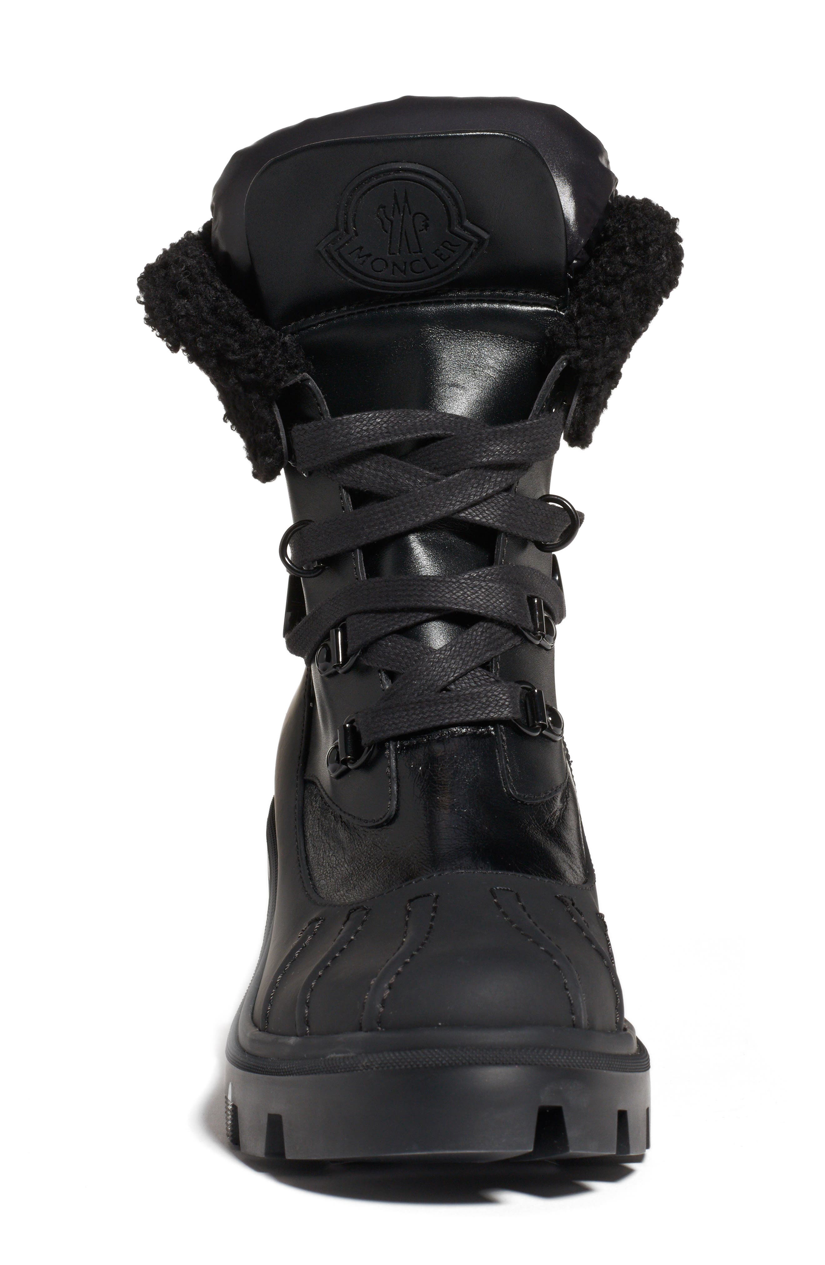 Moncler Corinne Faux Shearling Cuff Hiking Boot, Alternate, color, 