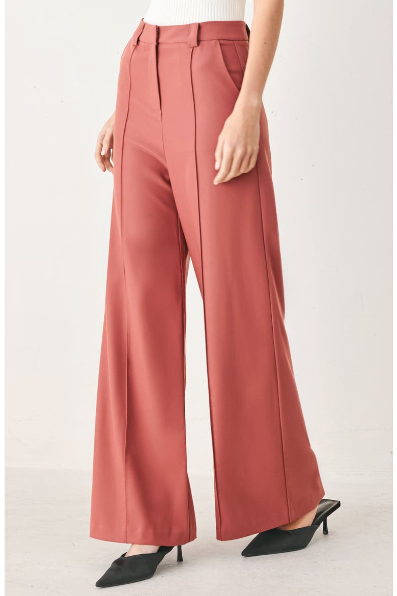 Wide Leg Pintuck Trousers, Alternate, color, DRIED ROSE