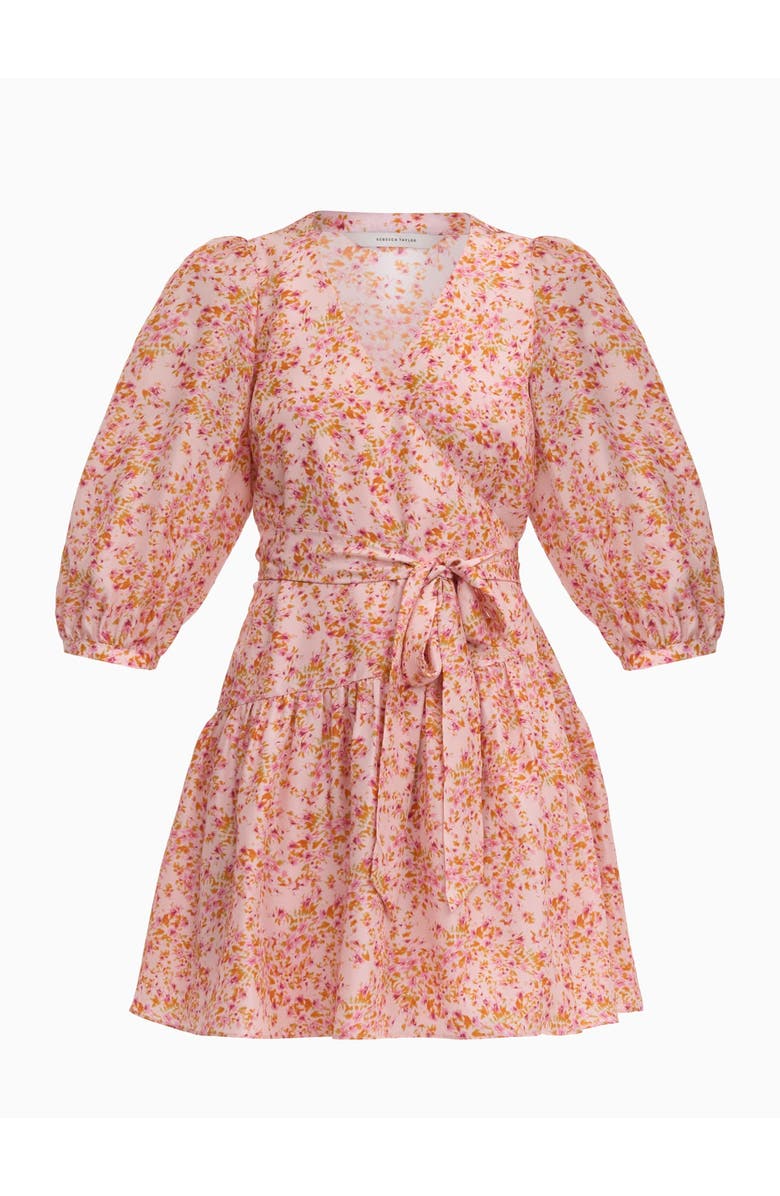 Rebecca Taylor Bellamy Silk Mini Dress, Alternate, color, Pale Pink Multi