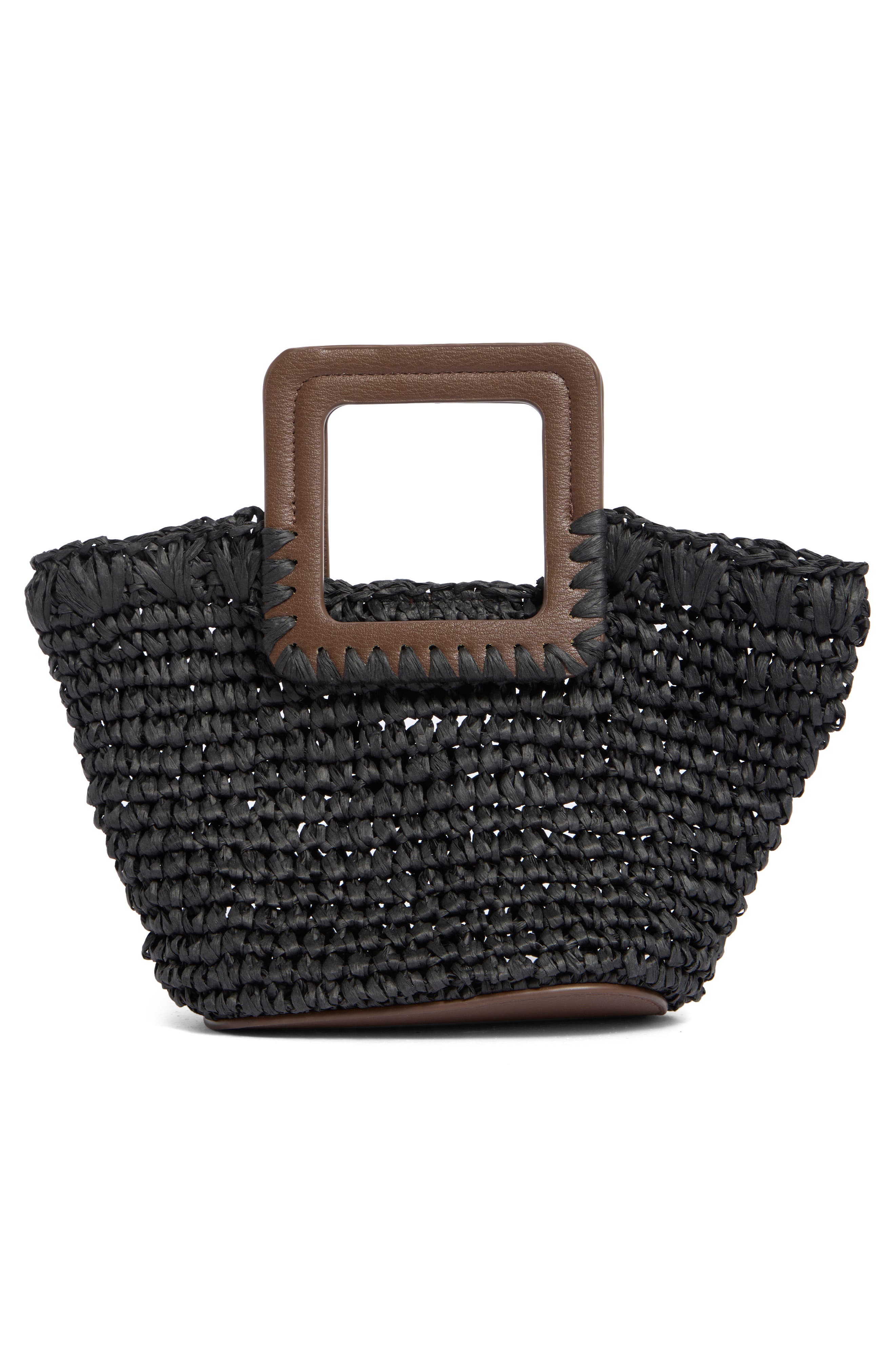 Collection XIIX Straw Top Handle Bag, Alternate, color, Black Chocolate