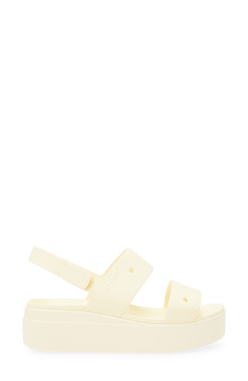 Crocs Brooklyn Slingback Platform Wedge Sandal In Butter Cream