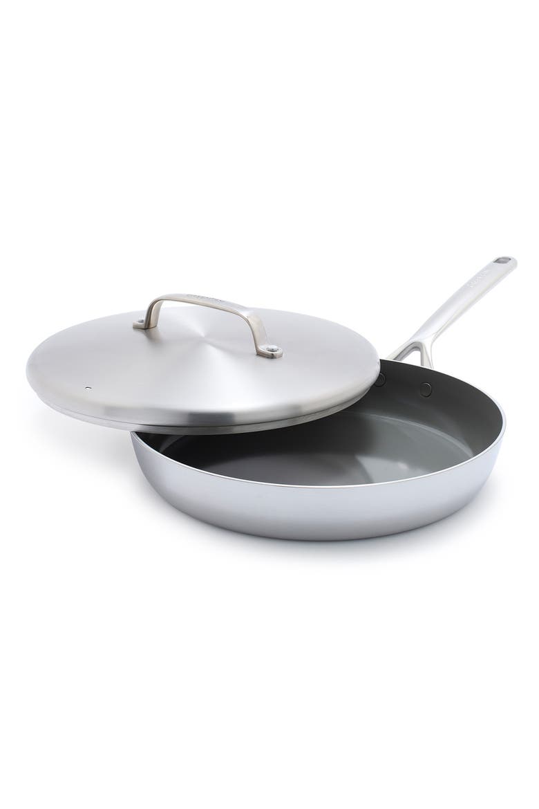 GP5 Stainless Steel 12-Inch Frying Pan & Lid, Main, color, STAINLESS STEEL