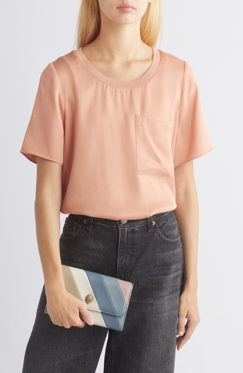 Kurt Geiger London Soho Stripe Leather Chain Wallet, Alternate, color,