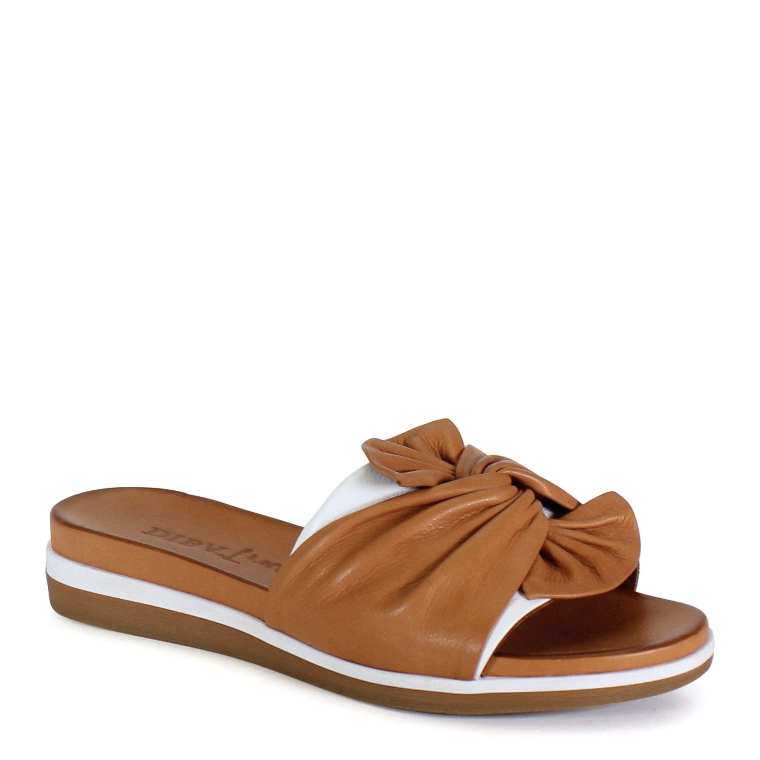 Diba True PROD IGEE Leather Flat Sandal, Main, color, Coconut/White