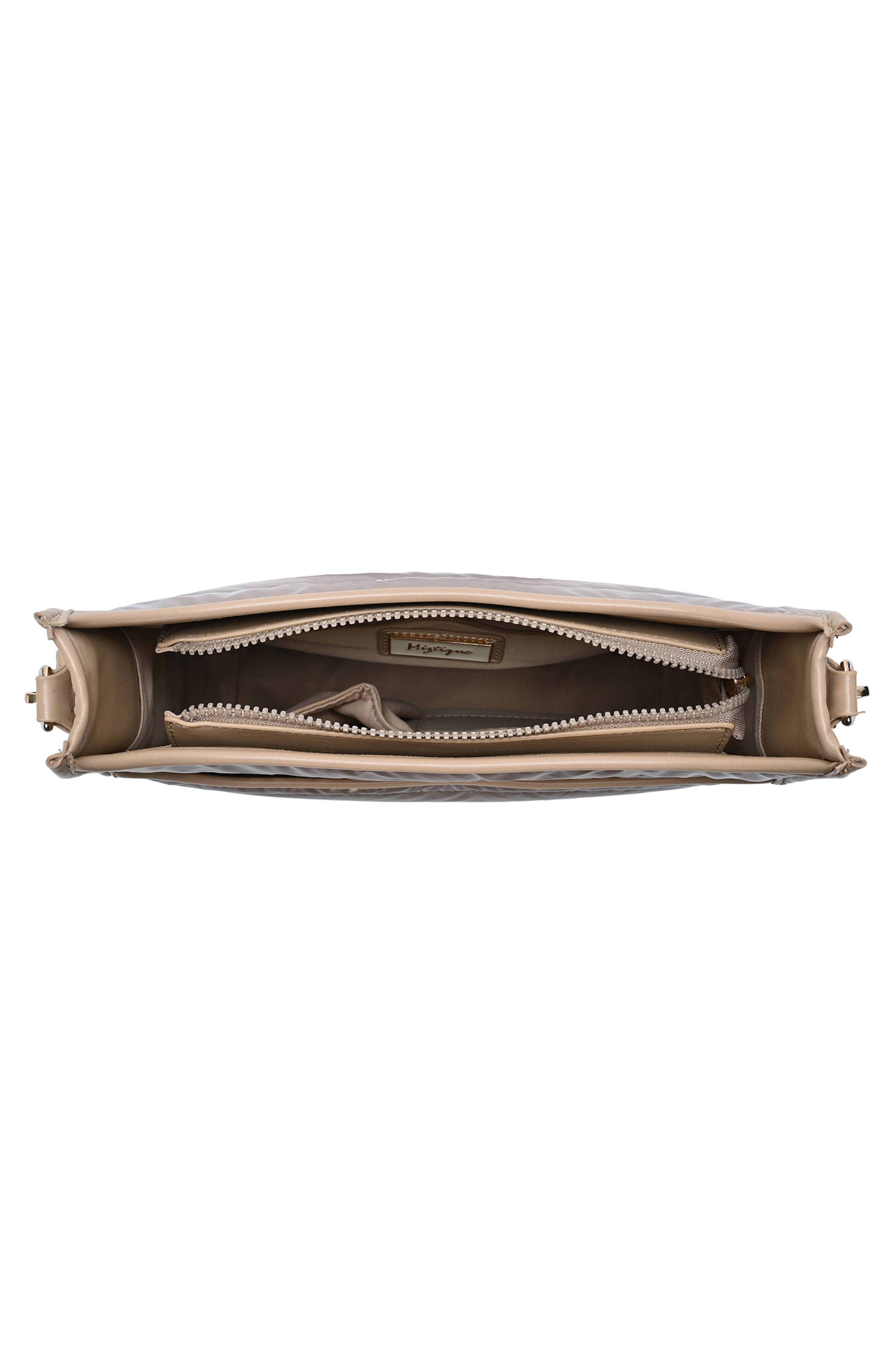 Puffy Quilted Nylon Crossbody Bag, Alternate, color, CHAMPAGNE