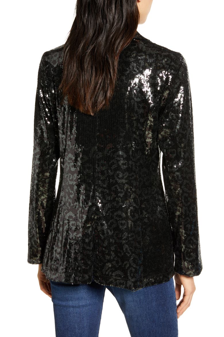 Sequin Blazer, Alternate, color, BLACK- DARK CHARCOAL SEQUIN