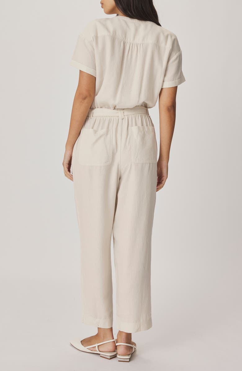 Splendid Rayanne Tie Waist Jumpsuit, Alternate, color, Moonstone Grey