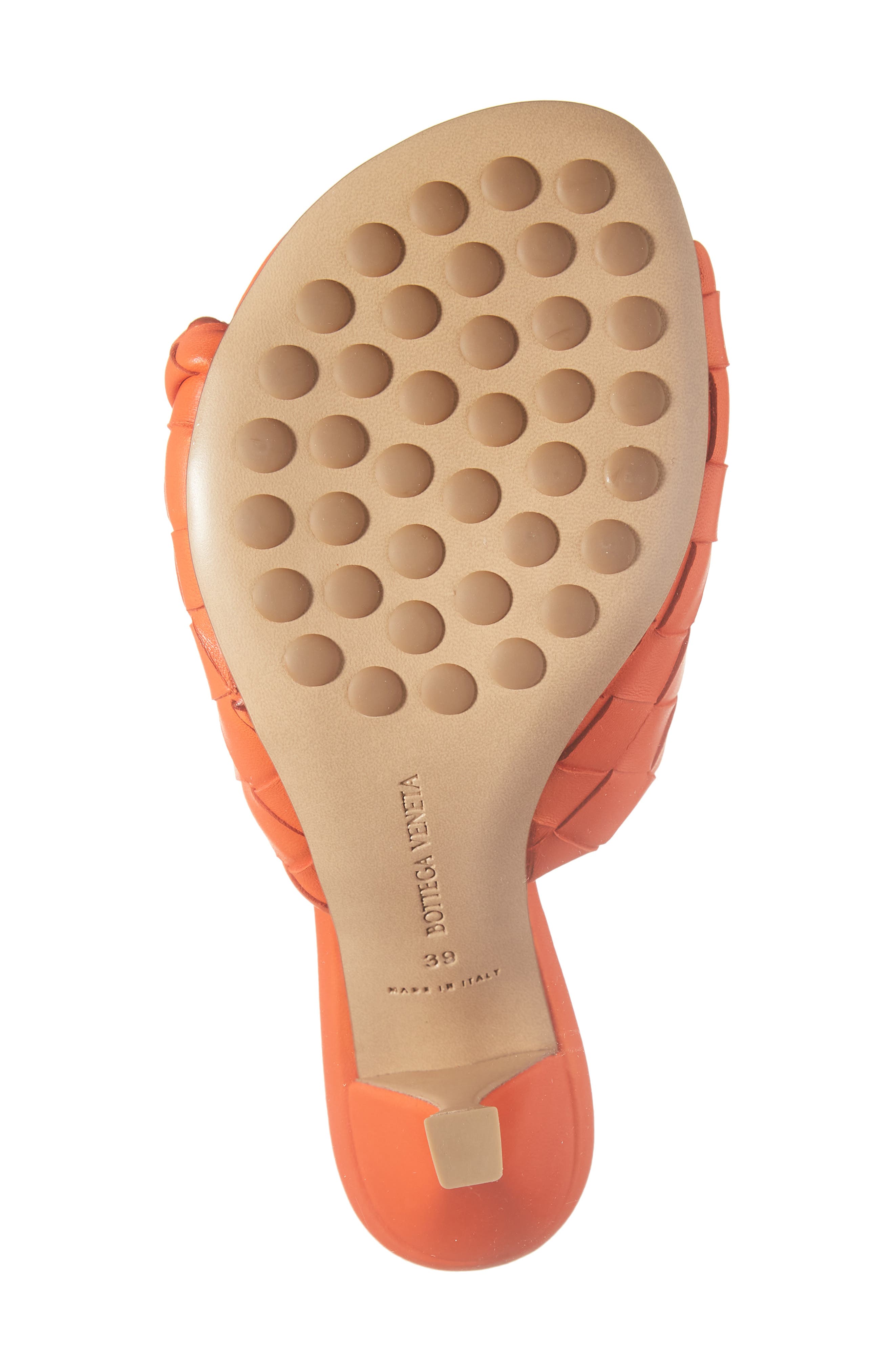 Bottega Veneta Blink Intrecciato Lambskin Leather Sandal, Alternate, color, New Orange