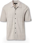 rag & bone Dalton Wool Blend Short Sleeve Knit Button-Up Shirt