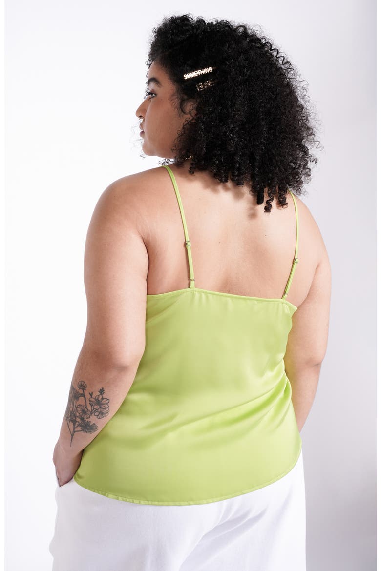 Satin Camisole (Nordstrom Exclusive), Alternate, color, NEON GREEN