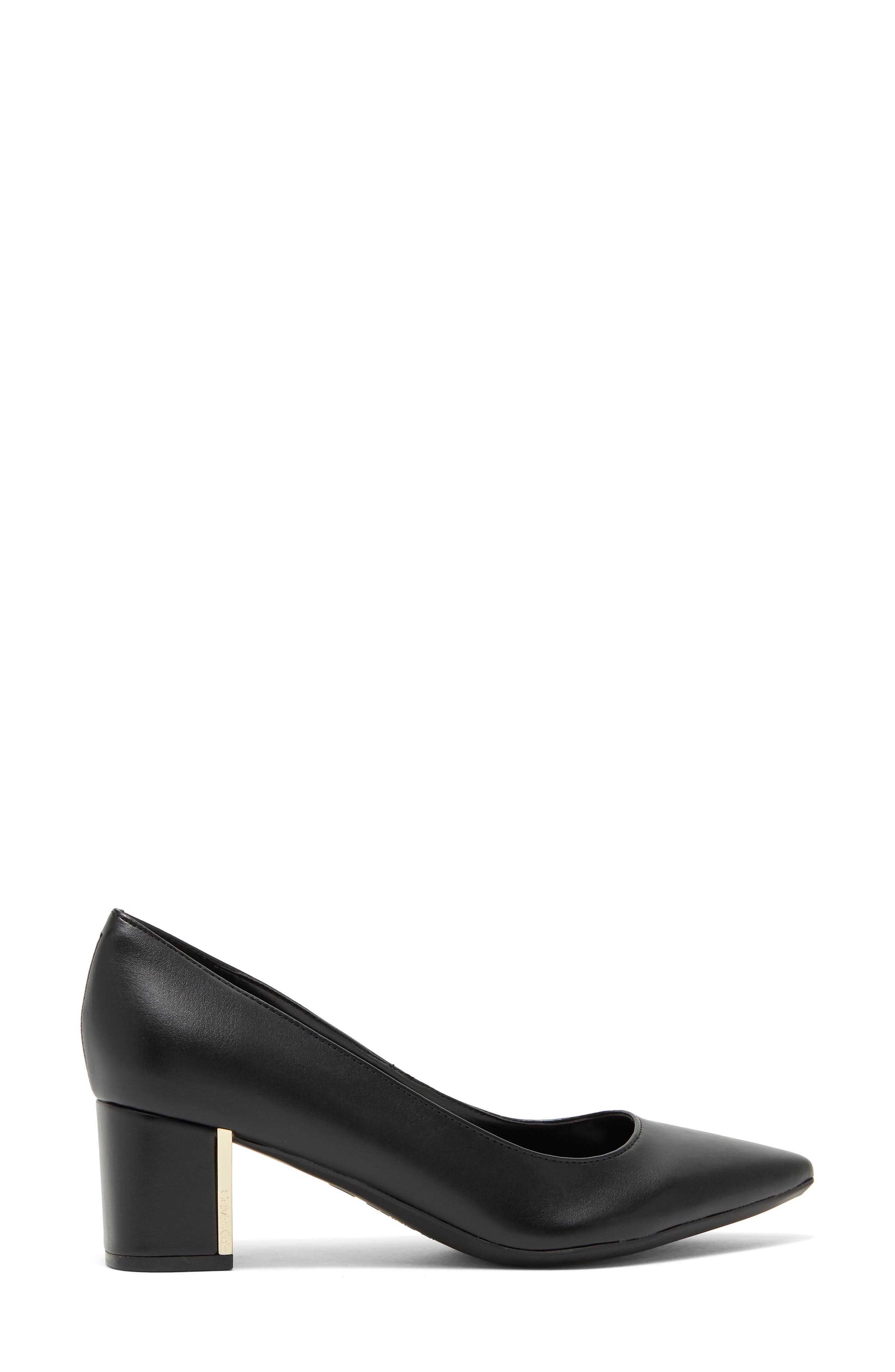 Calvin Klein Natalia Pointed Toe Flat, Alternate, color, Black
