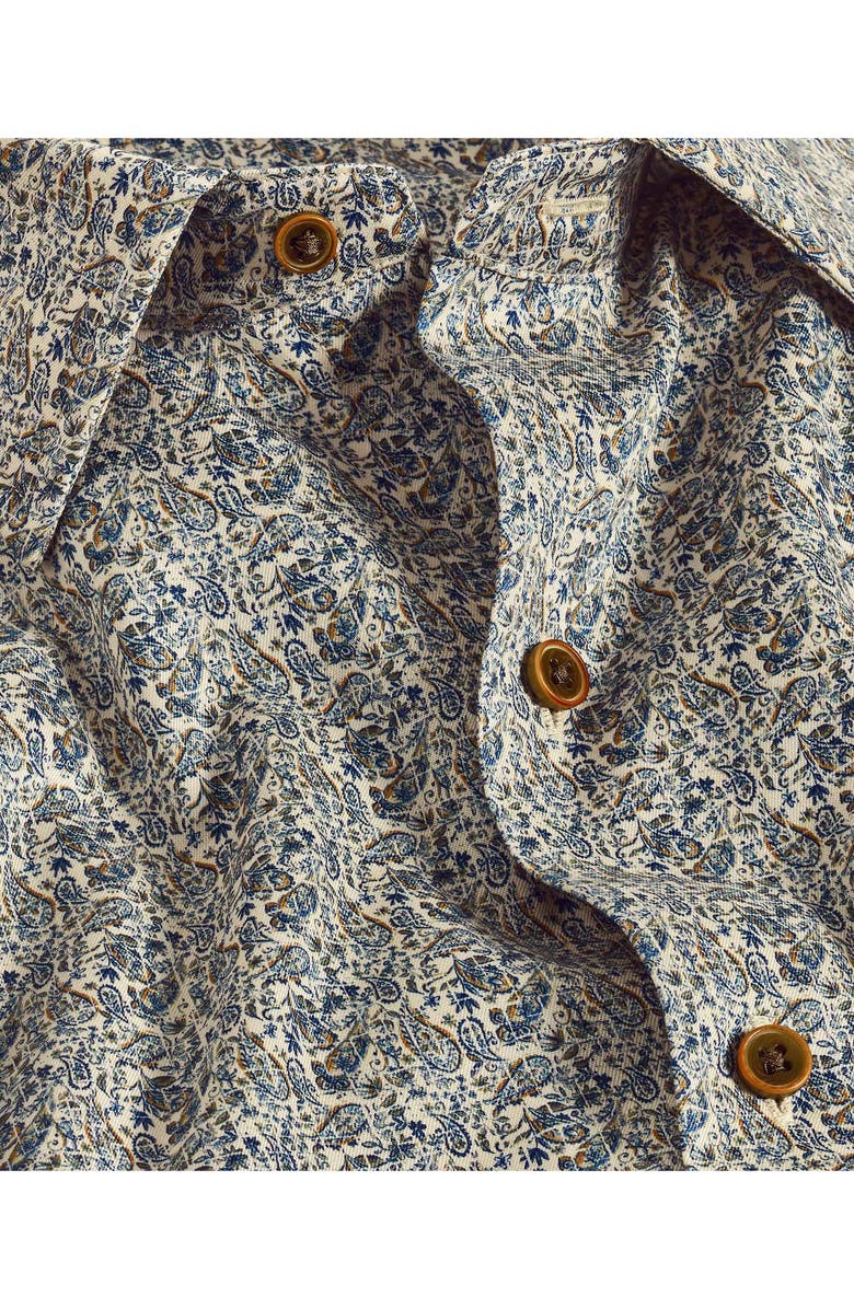 David Donahue Paisley Print Sport Shirt, Alternate, color, Sage/ Blue