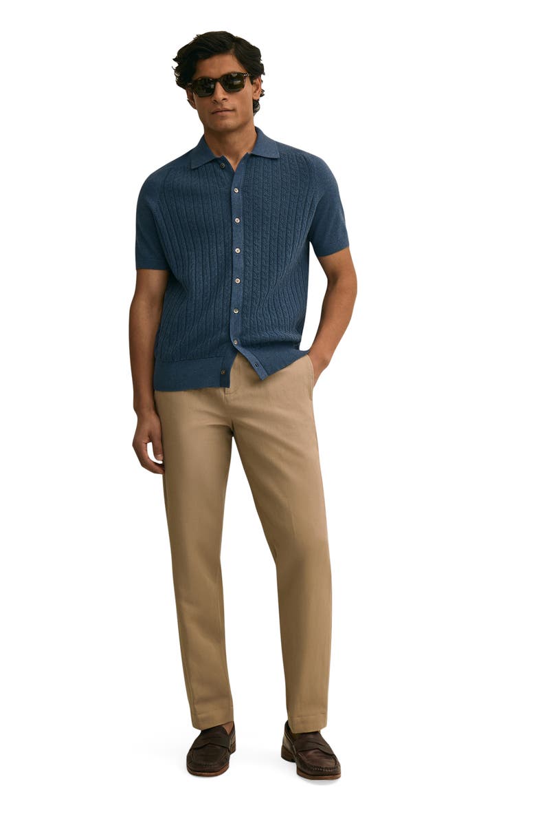Brooks Brothers Flat Front Linen & Cotton Twill Chinos, Alternate, color, Weathered Teak
