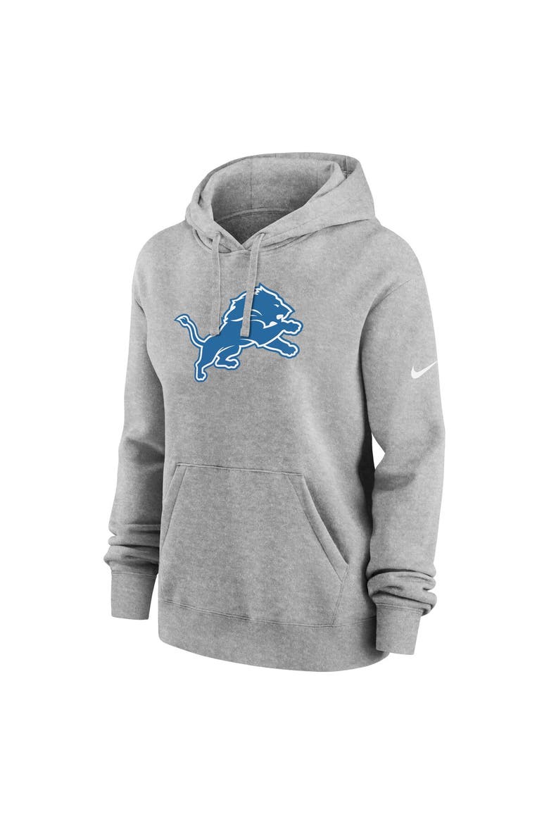 Women's Nike Heather Gray Detroit Lions Club Fleece Pullover Hoodie, Alternate, color, Heather Gray