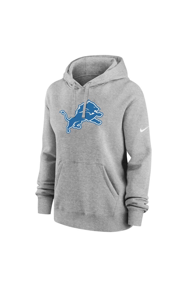 Nike Women's Nike Heather Gray Detroit Lions Club Fleece Pullover Hoodie, Alternate, color, Heather Gray