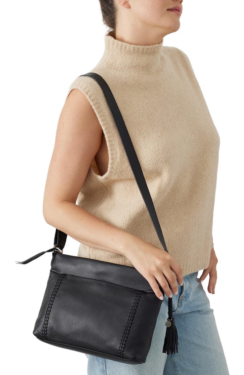 The Sak Melrose Crossbody Leather Bag, Alternate, color, Black