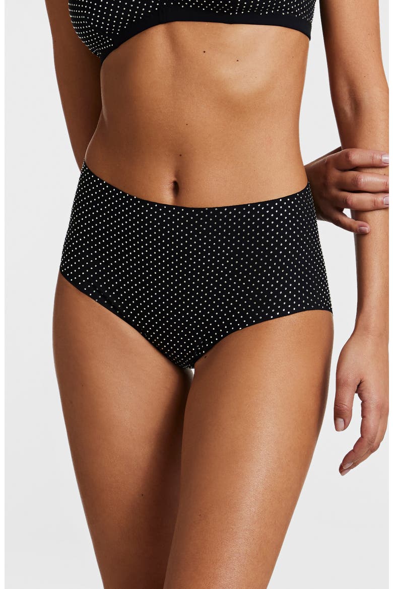 Party Starter High Waist Briefs, Main, color, CRYSTAL BLACK