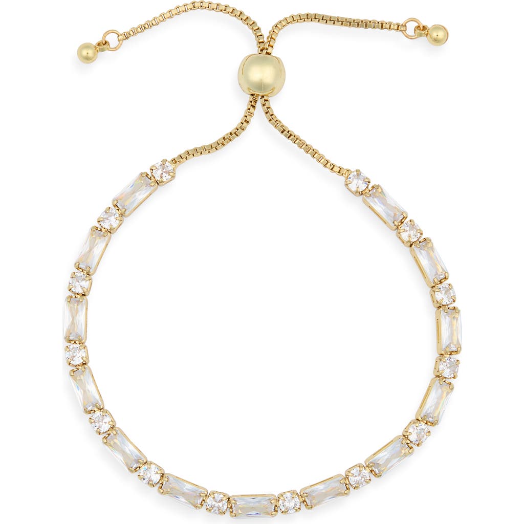Nordstrom Rack Cubic Zirconia Adjustable Bracelet In Gold