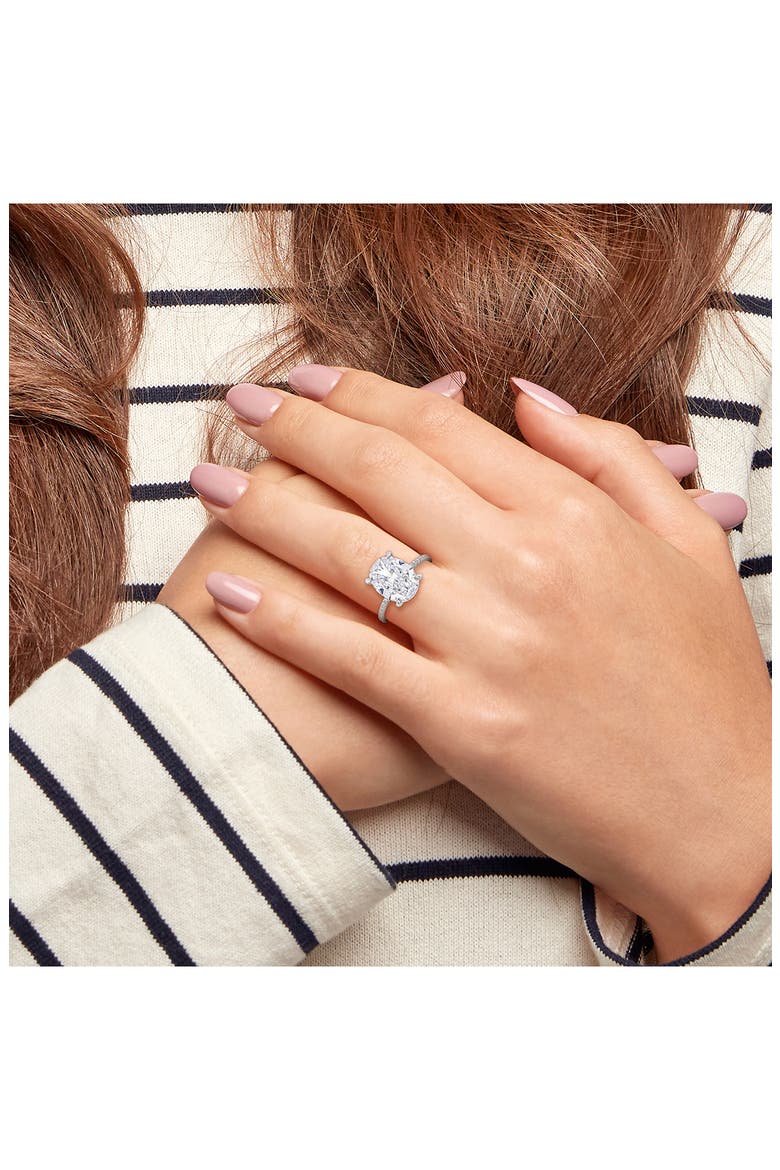 Lab Created Moissanite Ring, Alternate, color, WHITE