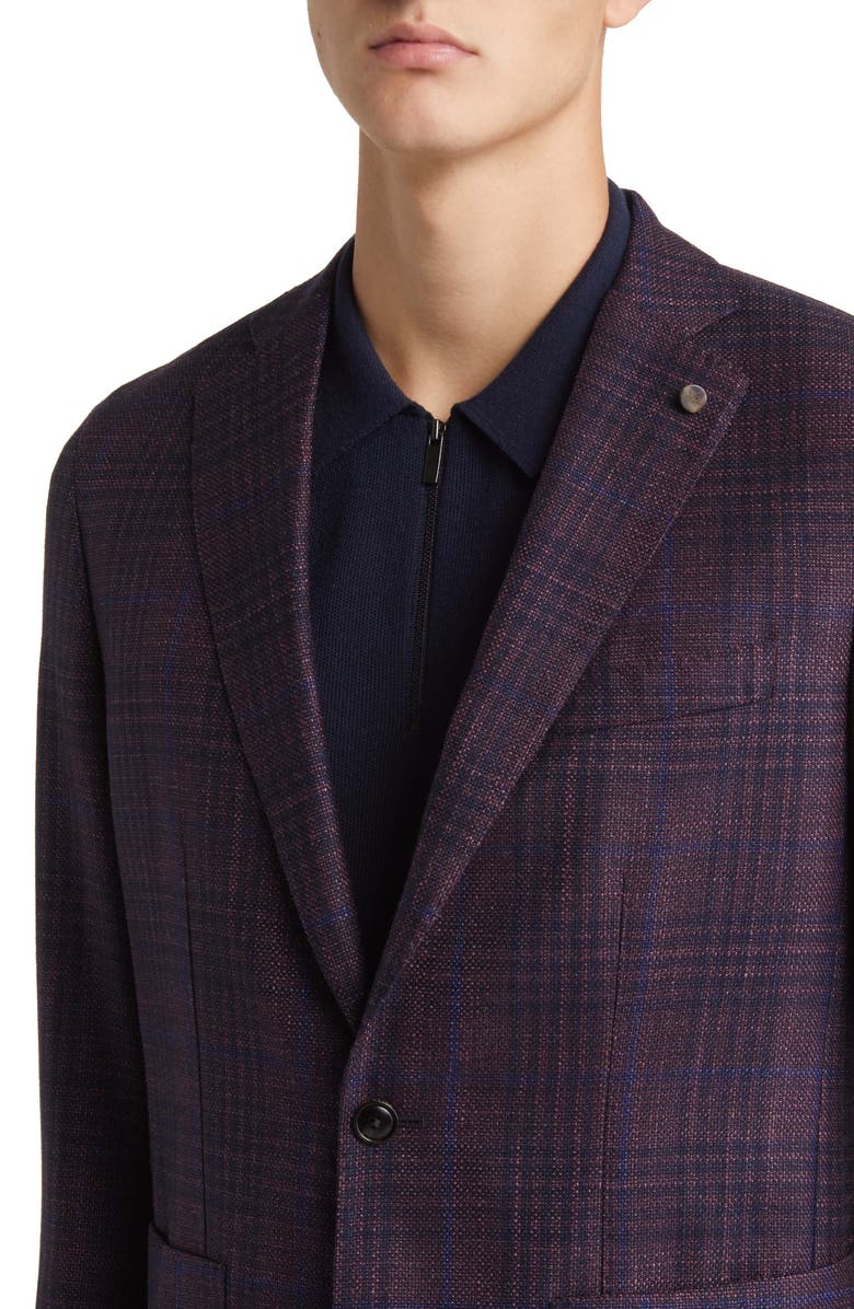 Peter Millar Crown Crafted Luton Plaid Wool & Silk Blend Sport Coat, Alternate, color, 