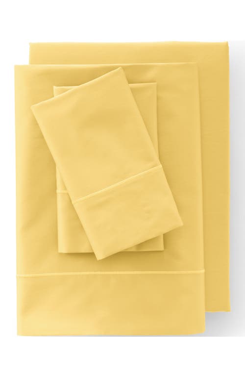 Lands' End Supima Cotton No Iron Sateen Sheets In Pale Sunbeam Yellow