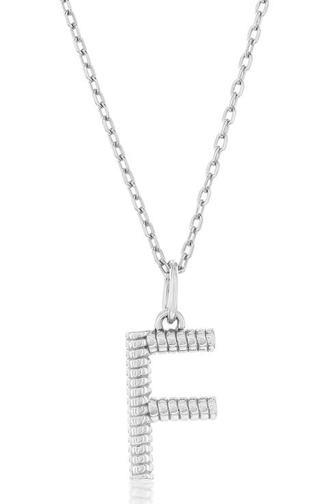 Croissant Initial Pendant Necklace