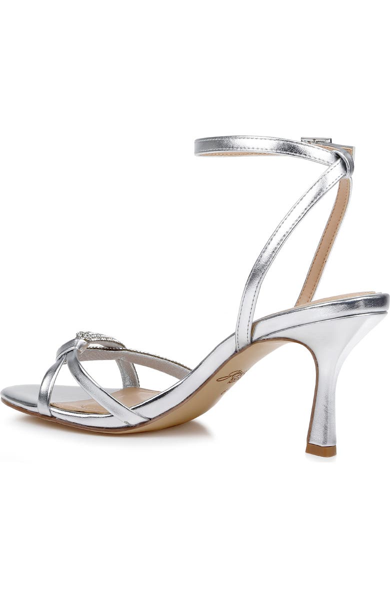 Jewel Badgley Mischka Fiji Ankle Strap Sandal, Alternate, color, Silver Leather