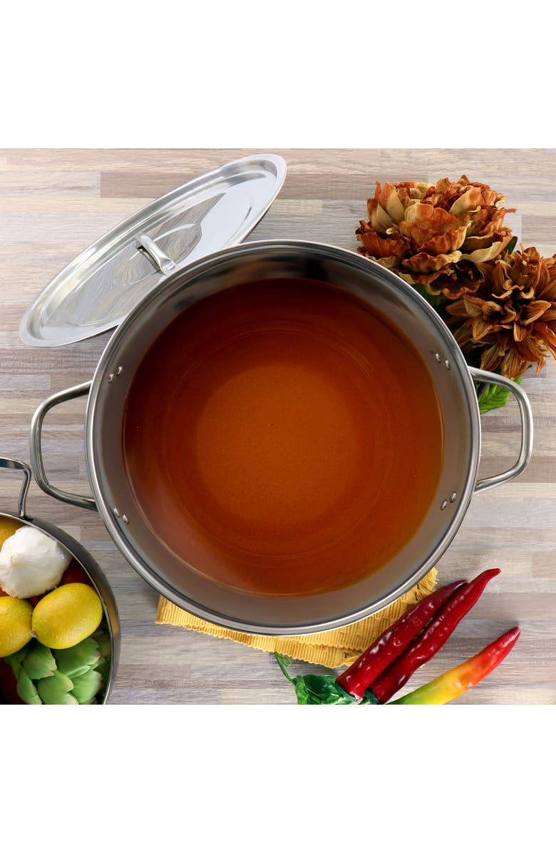 Gibson Everyday Everyday Whittington 16 Quart Stainless Steel Stock Pot with Lid, Alternate, color, Metallic Silver