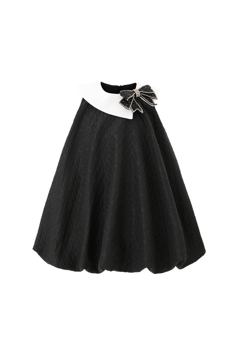 Monochrome Charm Bow Dress, Main, color, Black