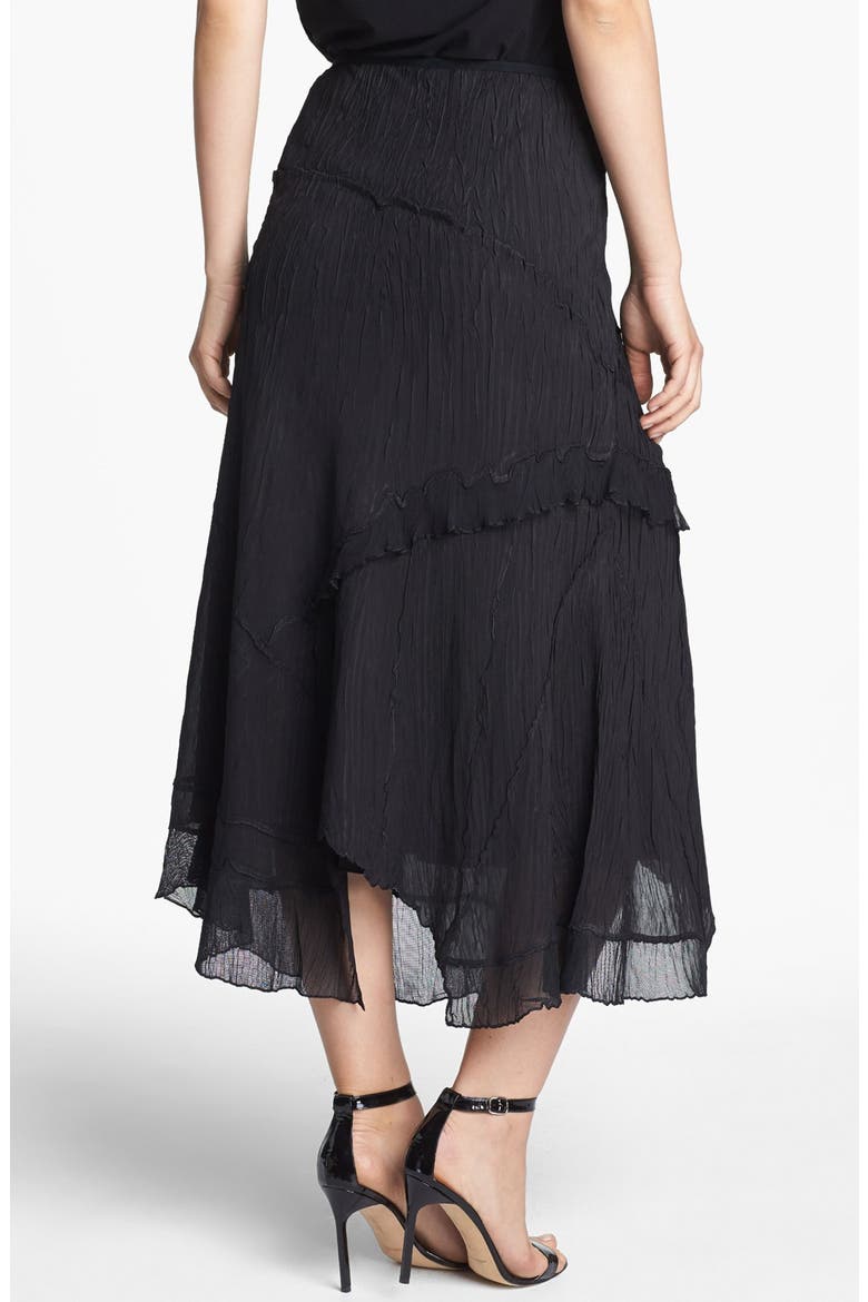Asymmetrical Tiered Chiffon Skirt, Alternate, color, BLACK