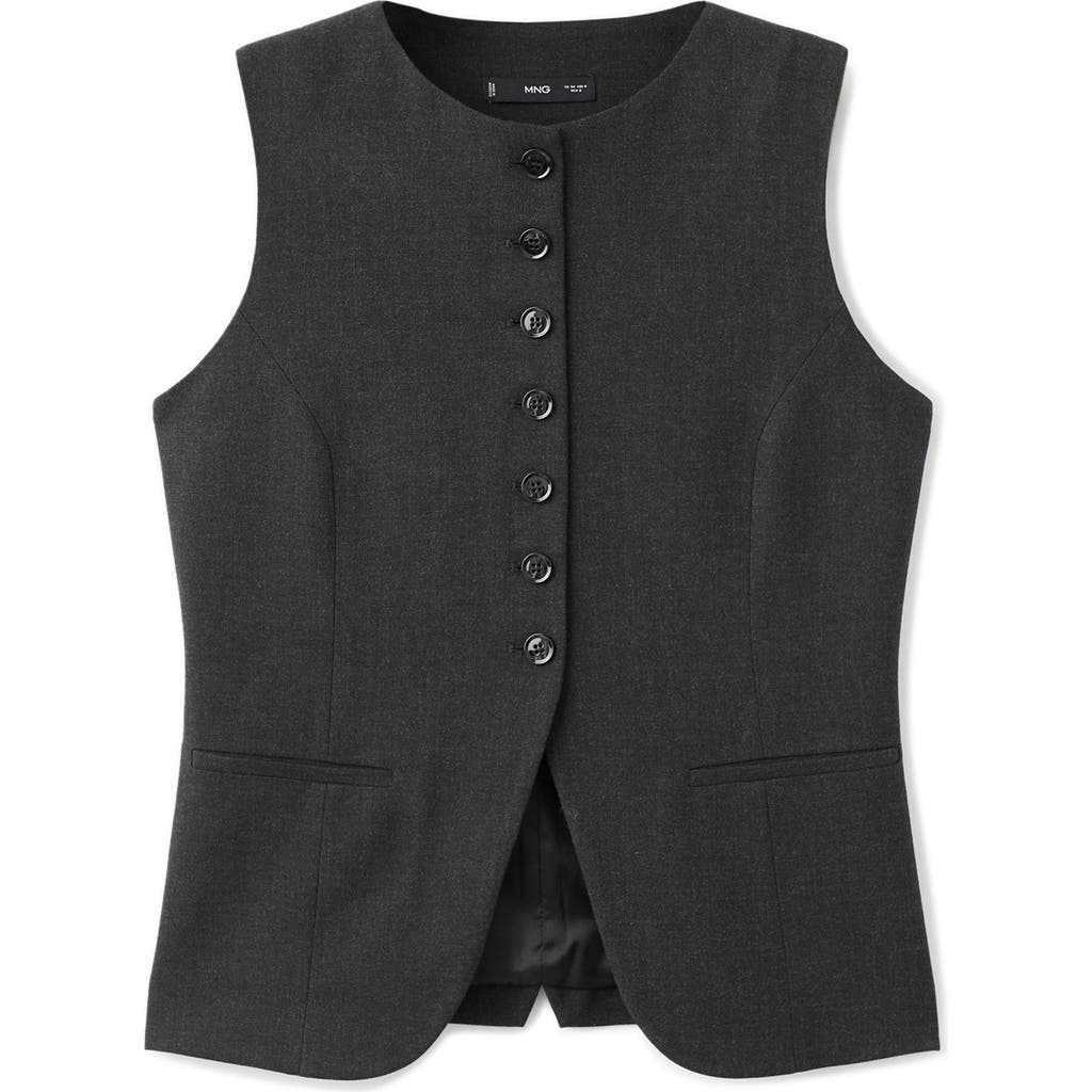 Mango Suit Vest In Gray
