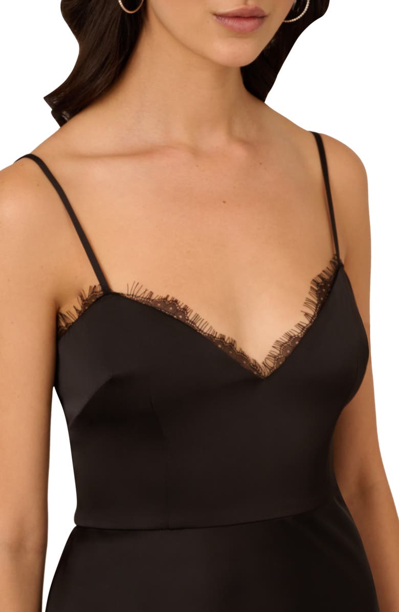 LIV FOSTER Lace Trim Satin Slipdress, Alternate, color,